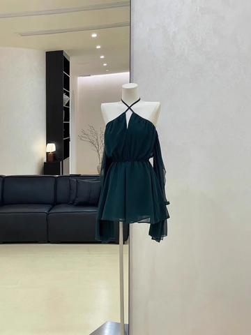 A line Off The Shoulder Ruffled Short Long Sleeve Women Dresses SD189